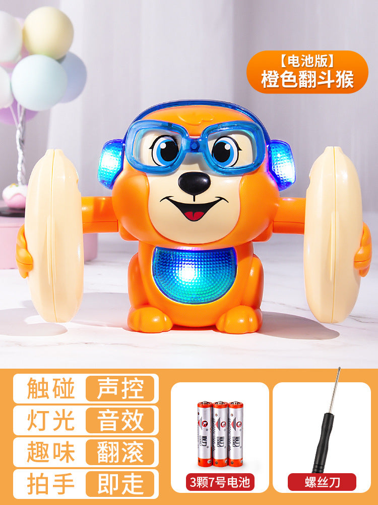 Electric sound-activated rolling monkey toy - early education & development for boys - walks & sings - wholesale for street vendors & gifts