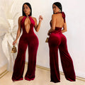 C7101 cross-border   independent station fashion women's sexy deep v backless high waist casual