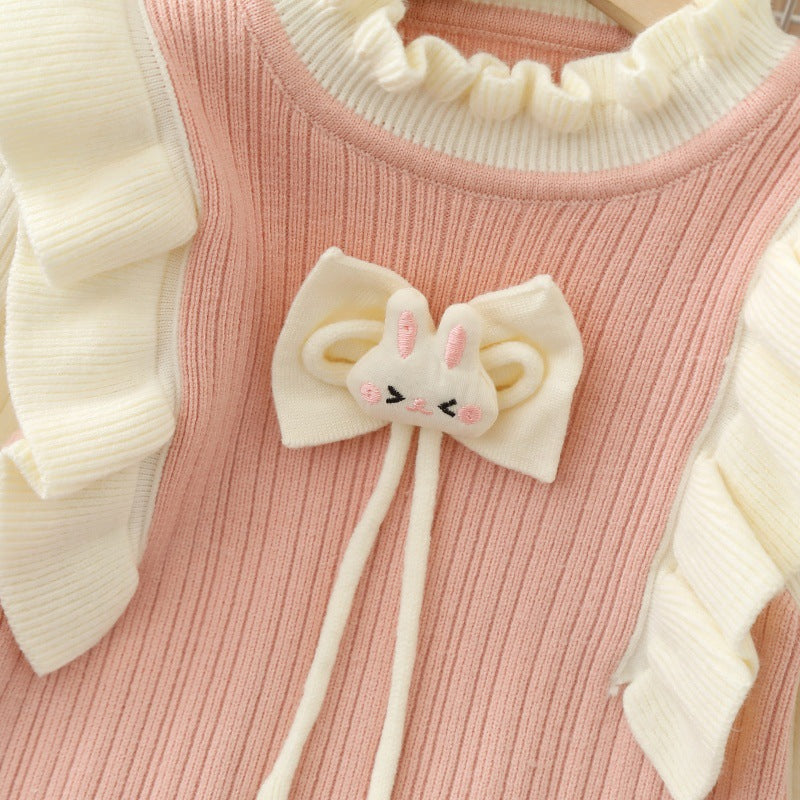 Girls' knitted sweater dress with bow detail - new autumn/winter  collection