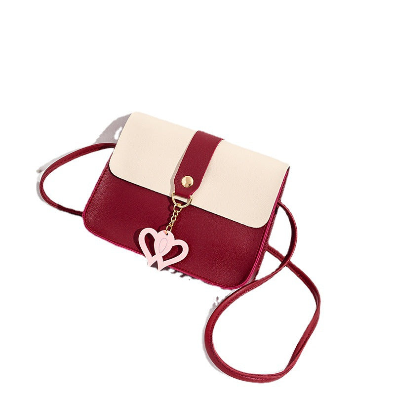 Heart-shaped pendant small square bag 2021ladies bag  women's bag women's hair wholesale Korean version messenger bag