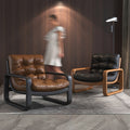 Leather office reception small sofa rest area business reception chair coffee shop iron armrest sofa single chair