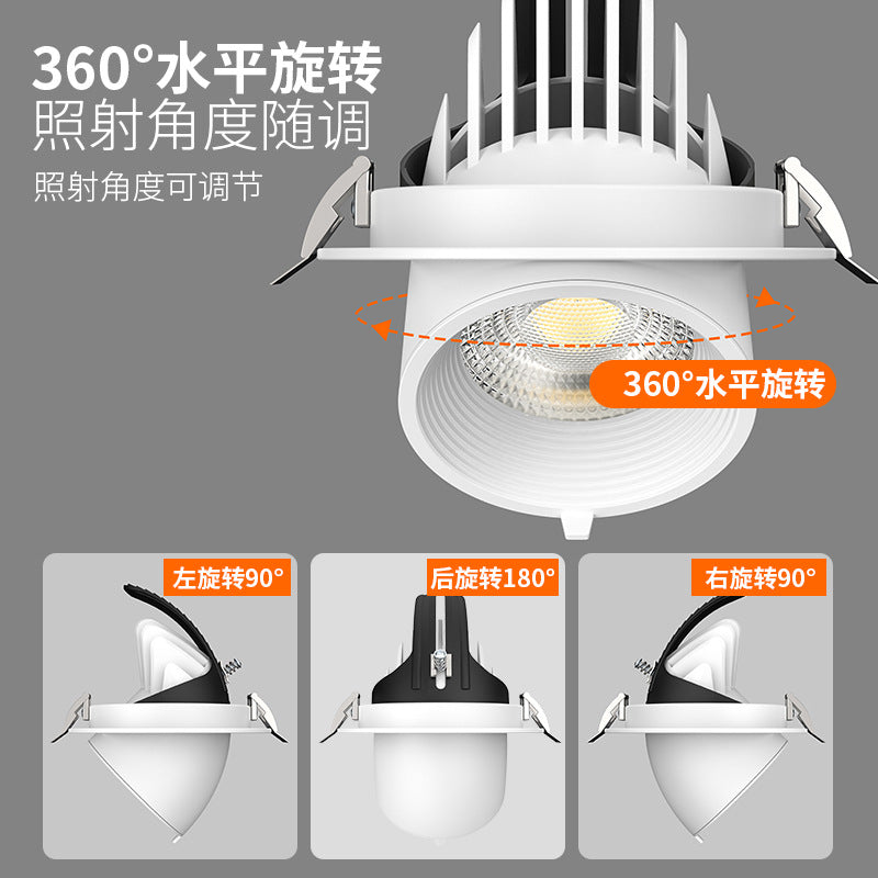 Full spectrum elephant trunk lamp - adjustable angle, retractable, recessed ceiling light for living room, hallway, and home use