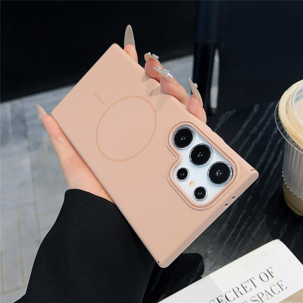 Suitable for samsung s26ultra soft fine ring magnetic phone case s25plus skin-feeling magnetic anti-fall protective case