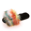 Wholesale fur slippers from fur manufacturers: home-friendly faux fox fur one-piece slippers, new fashionable plush slippers for autumn and winter