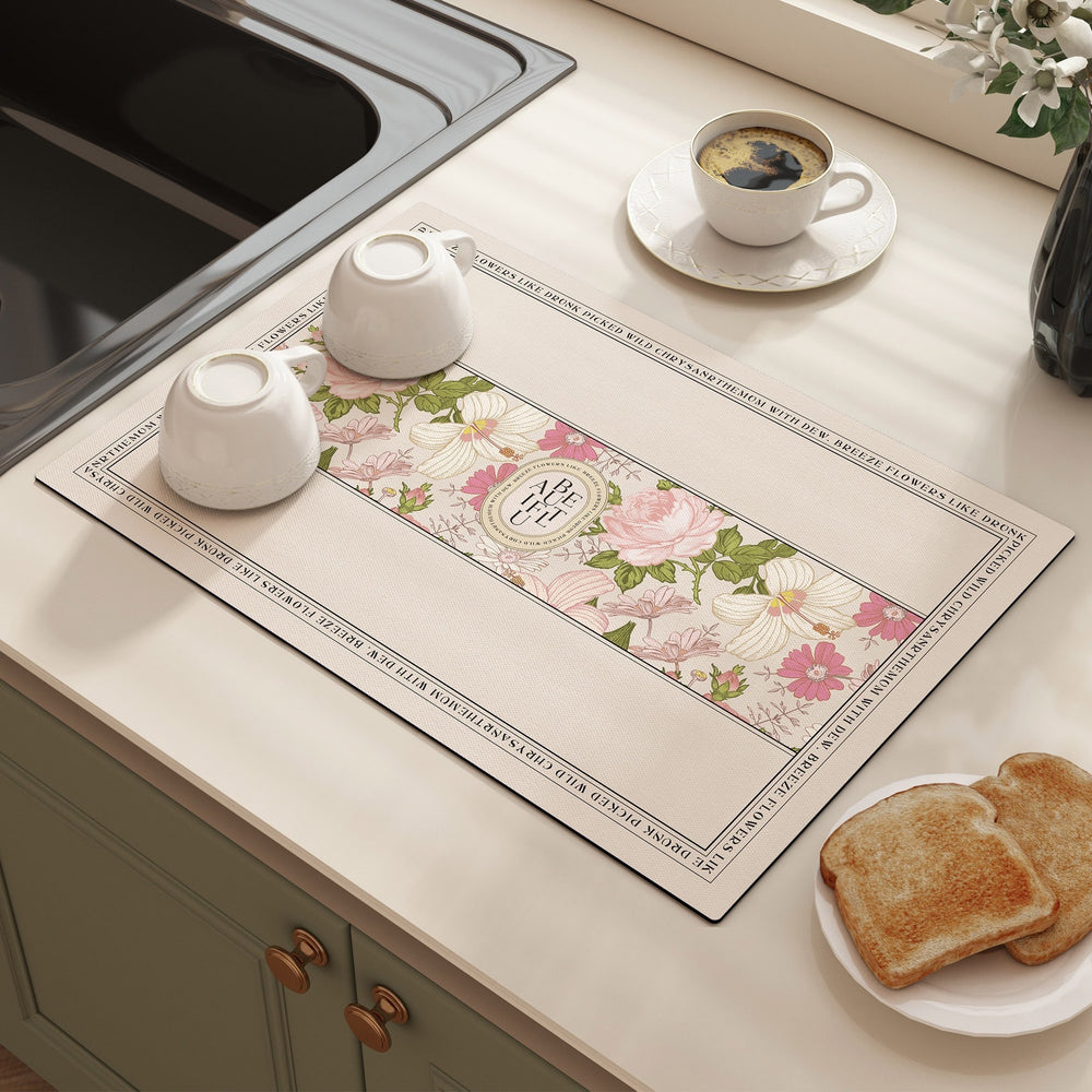 american diatom mud table mat for home insulation mat countertop absorbent mat kitchen drain mat bowl and plate water control mat