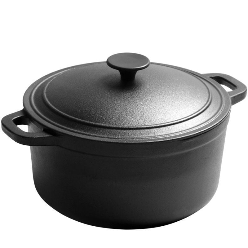 Cast iron stew pot Thickened iron pot for soup, uncoated pot, induction cooker Universal binaural stew pot Non-stick pot Free shipping