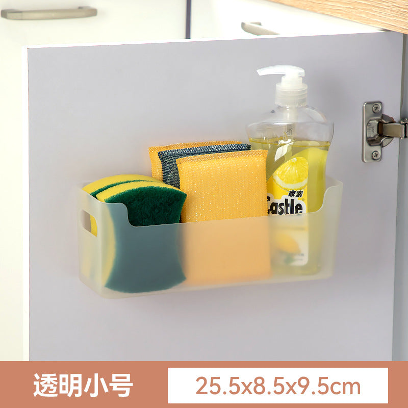 Kitchen cabinets, plastic wrap storage boxes, plastic sundries, non-punching wall-mounted storage boxes, multifunctional bathroom storage boxes