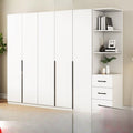 Solid wood wardrobe bedroom for home rental room casual small apartment cabinet simple four-door storage cabinet large wardrobe