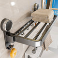 No-drill suction cup shelf - bathroom towel rack & clothes organizer - toilet storage rack