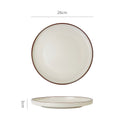 Modern casual style hand-painted stroke ceramic western food plate restaurant hotel stylish salad with edge barbecue plate brown edge plate