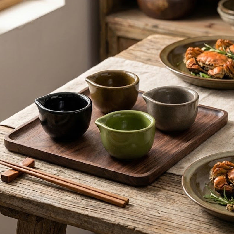 Retro ceramic small flavor dish restaurant hotel for home dipping snack dish hot pot cold dish side dish seasoning soy sauce dish