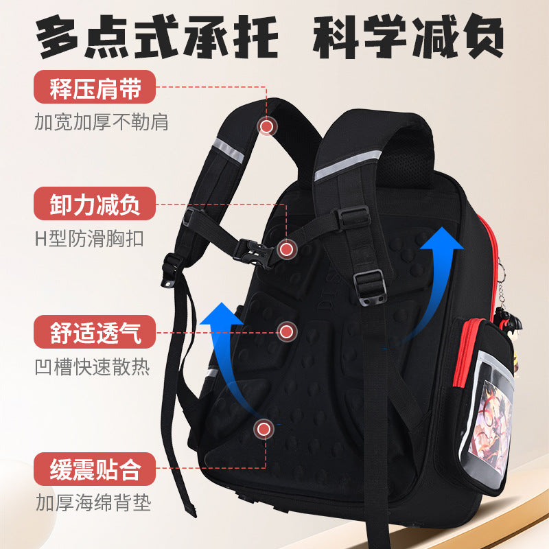 Nezha boy's schoolbag - lightweight, spine-protecting backpack for elementary school students (grades 1-6), suitable for boys and girls