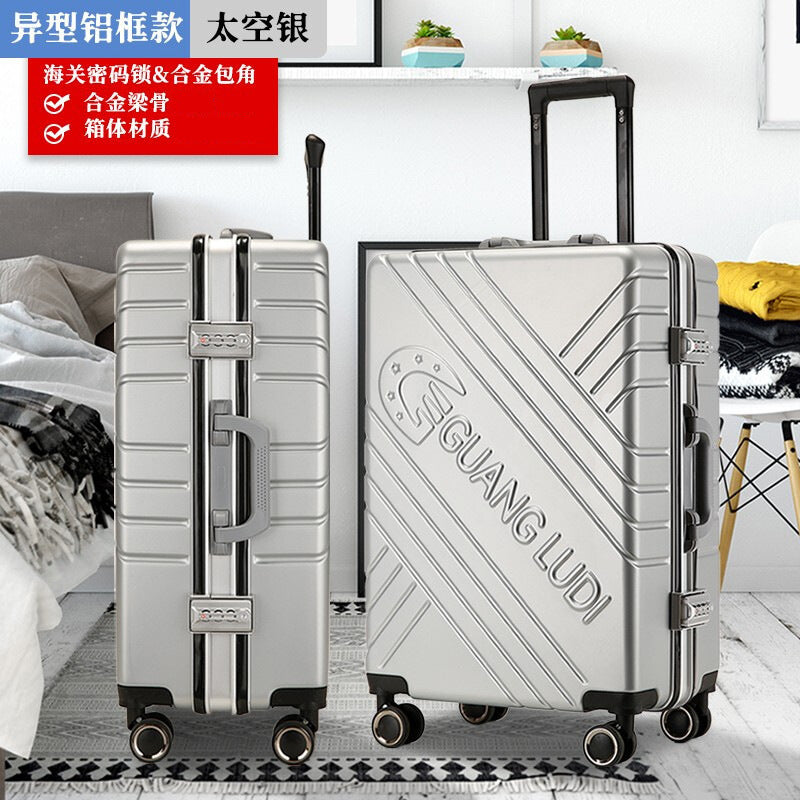 Men's and women's trolley cases, aluminum frame luggage, universal wheel 24 suitcases 20 boarding cases, password luggage manufacturers wholesale