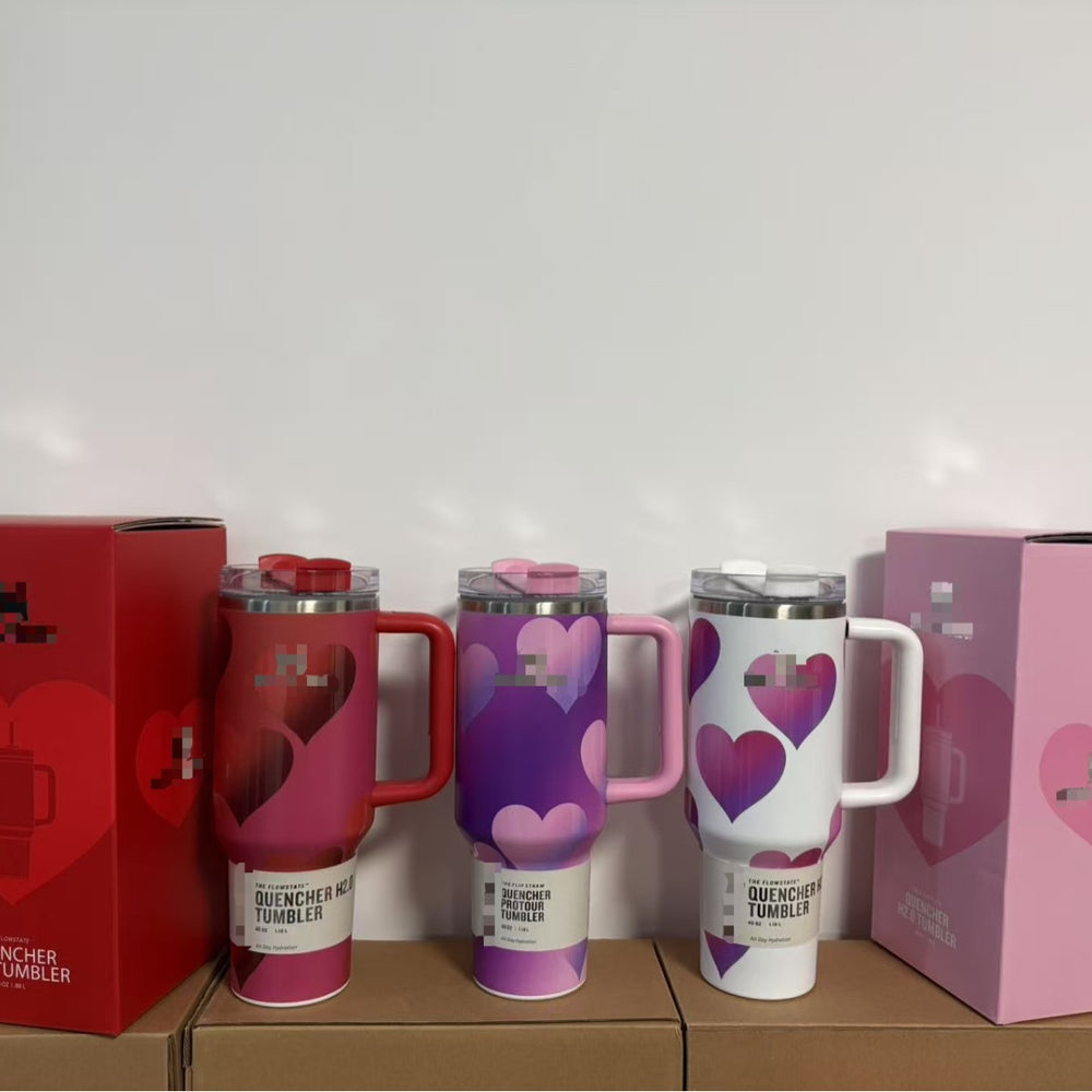 Amazon 40oz tumbler with handle - portable, drop-proof, insulated stainless steel mug - valentine's day collection