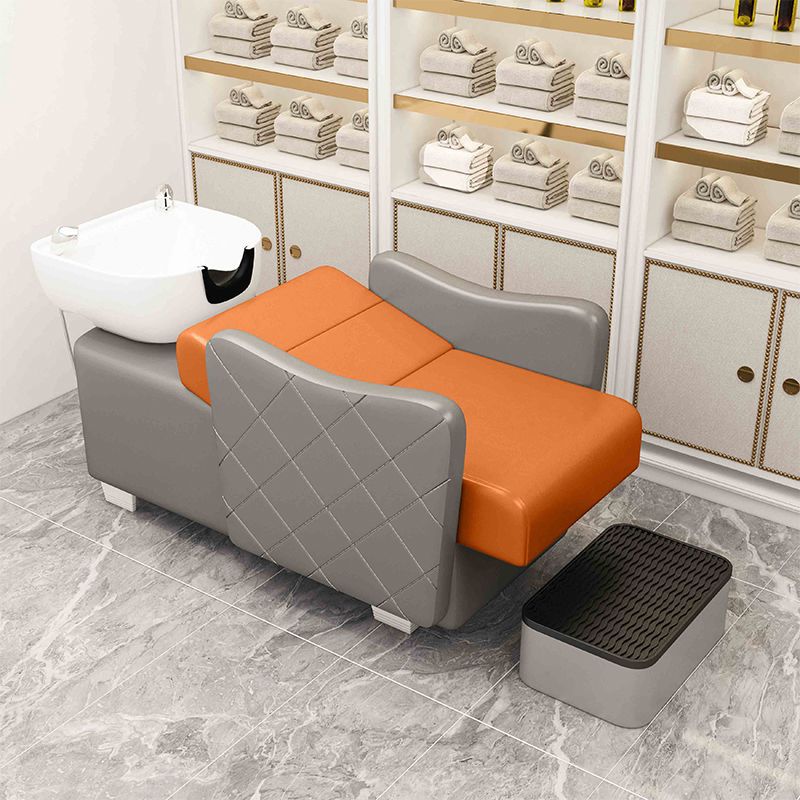 Factory direct sales popular semi-reclining hair salon fashion shampoo bed simple high-end hair salon ceramic flush bed
