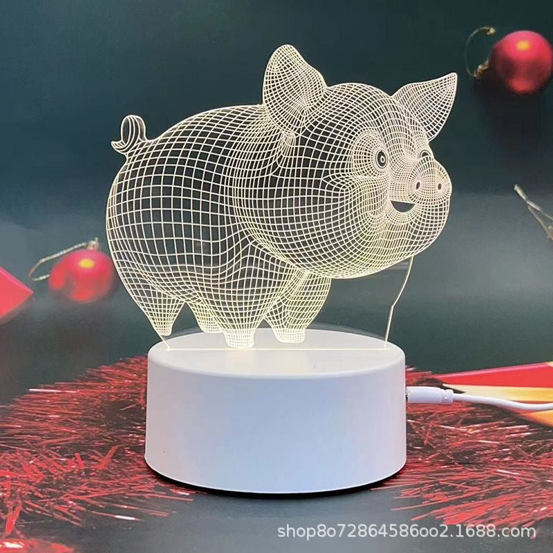 3d night light acrylic children's cartoon logo birthday gift table lamp led ambient light touch control eye protection
