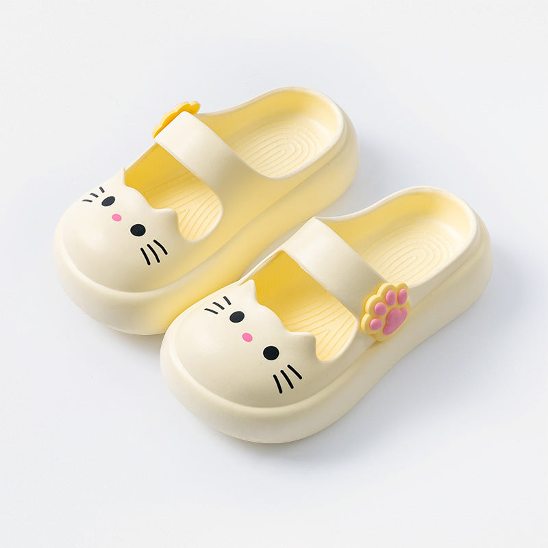 Mary Jane summer children's slippers girls princess shoes home non-slip sandals middle and older children wear bag head cool slippers