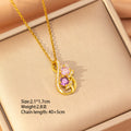 [titanium steel] fashion popular copper inlaid zirconium flower necklace for women niche style accessible luxury new high-end sweater chain jewelry