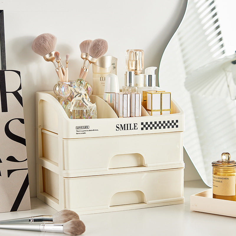Desktop Cosmetics Storage Box Drawer Dust Mask Lipstick Makeup Brush Box Dresser Storage Shelf Cream Wind