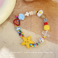 Summer dopamine colorful star heart ceramic bracelet - women's chic, niche, high-value beaded bracelet for students