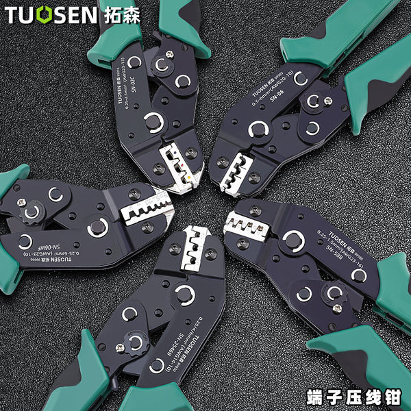 Tuosen Ratchet Crimping Pliers Tool Cold Tubular Bare Terminal Pliers Electrical Automotive Power Wiring Crimping Pliers