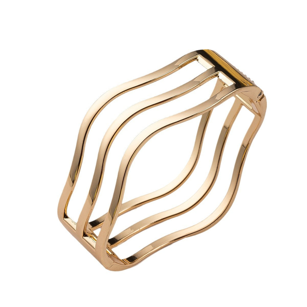 Wholesale alloy round bangle - new european and american cross-border e-commerce jewelry - women's irregular style bangle - open cuff bracelet