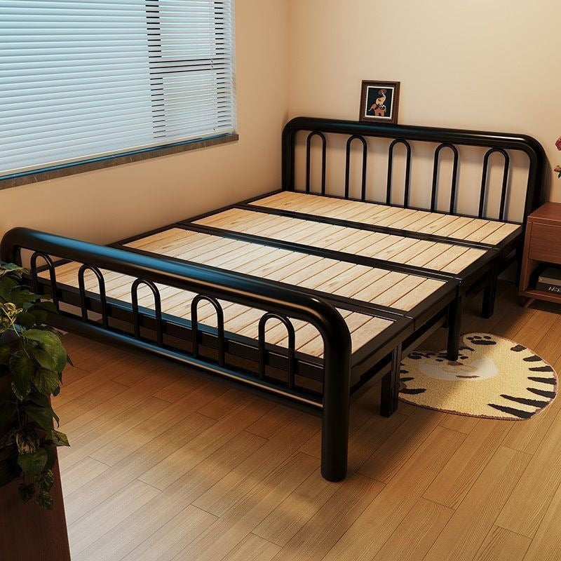 Folding bed - simple, home-use, adult single bed - perfect for rentals, offices, nap time, dorms - iron frame bed