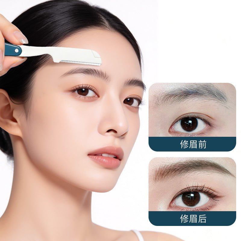 Rhino folding wide-blade eyebrow razor - sharp stainless steel blades, protective mesh, eyebrow shaping tool - in stock & wholesale