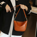 Genuine leather bag women's 2024 spring and summer new arrivalclassy niche small toe first layer cowhide women's bag shoulder crossbody bag