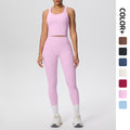 new cloud-feel quick-dry high-waisted pocket leggings with beautiful back design - yoga, outdoor running, and fitness activewear set for women