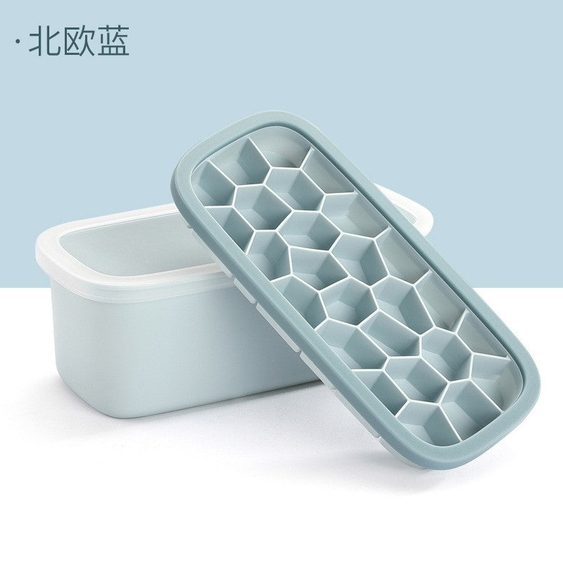 Customized processing, silicone quick demoulding ice grid box, double-layer tape box, plastic ice cube mold, ice cube box can be pulled