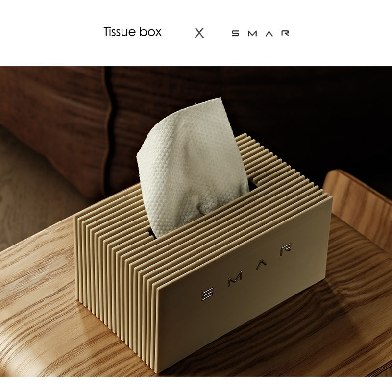 Minimalist Nordic style tissue box, high-end light luxury paper box in living room, creative desktop paper box for household coffee table ornament