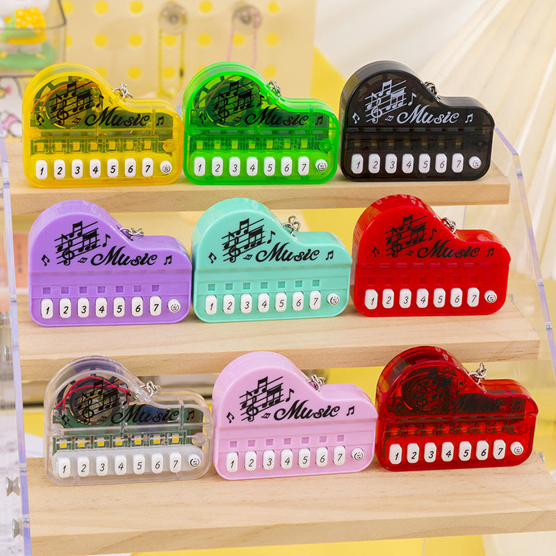 Mini pocket piano keychain - kids' electronic keyboard cartoon keychain pendant - playable, light-up creative toy