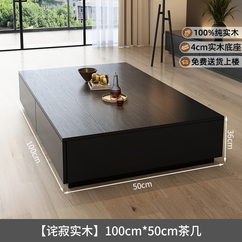 Wabi-sabi style solid wood luxury coffee table living room 2025 new arrivalfor homeaccessible luxuryclassy small apartment coffee table tv cabinet