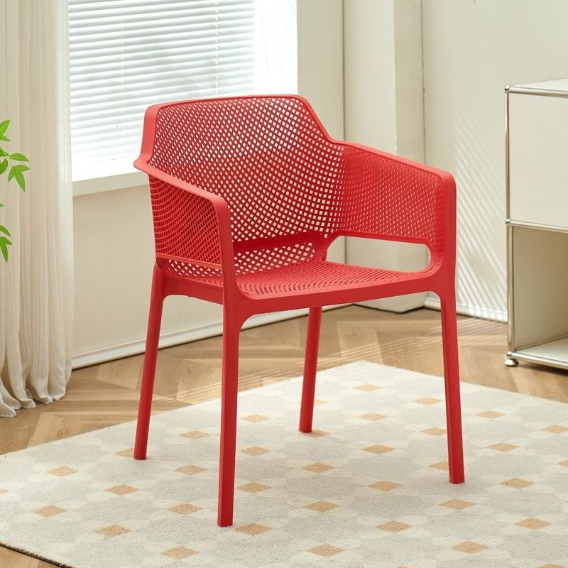 Plastic chair scandinavian dining chair for homethickenedcasual armrest courtyard outdoor backrest chair stool cut out dining table and chairs