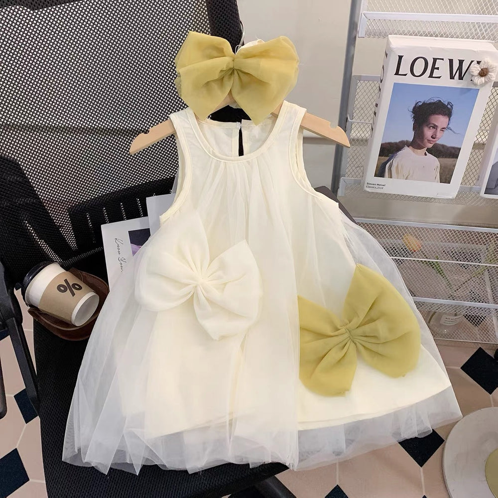 summer korean style girls' dresses: bubble gauze princess dresses with mesh skirts for young girls - wholesale supply