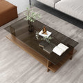 Tempered glass coffee table - small apartment living room, modern minimalist home & office, square tea table, trendy instagram style
