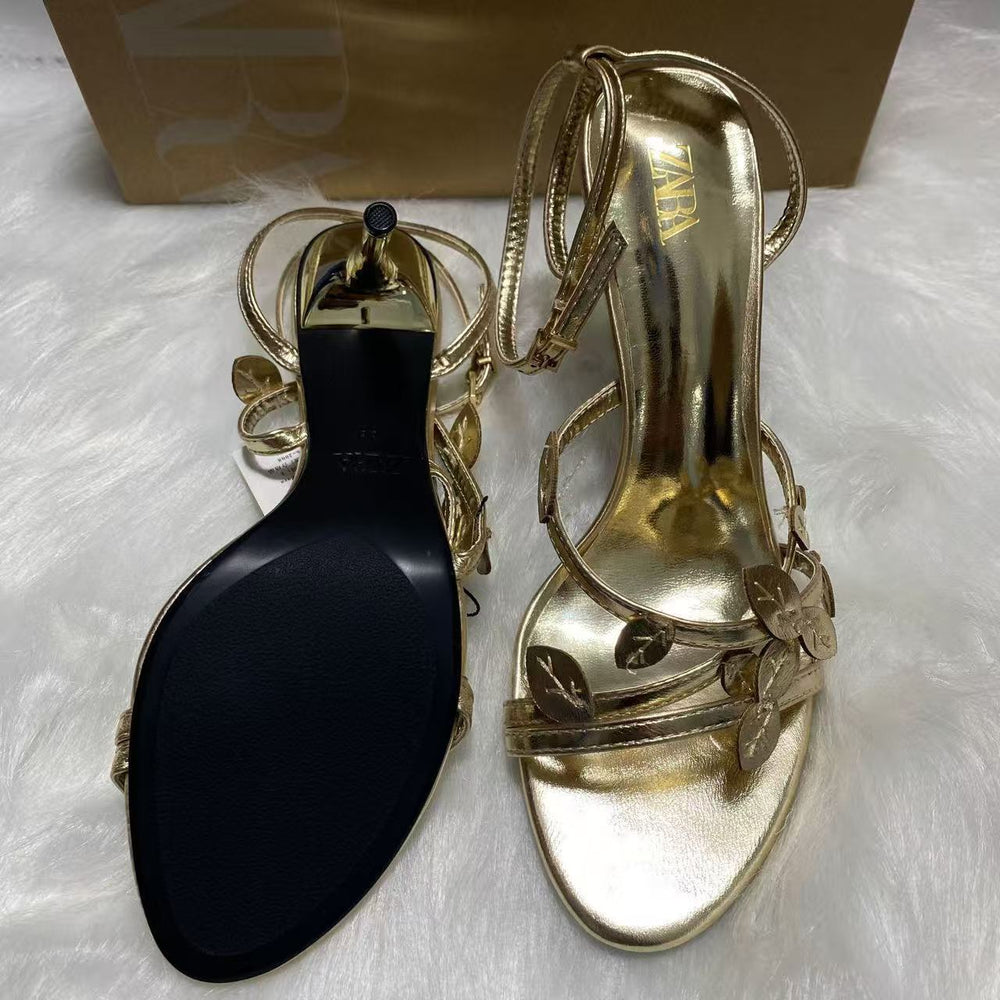 Za 2025 summer new arrival: ethereal fairy style bowknot high heel open-toe slingback sandals - artsy retro korean style