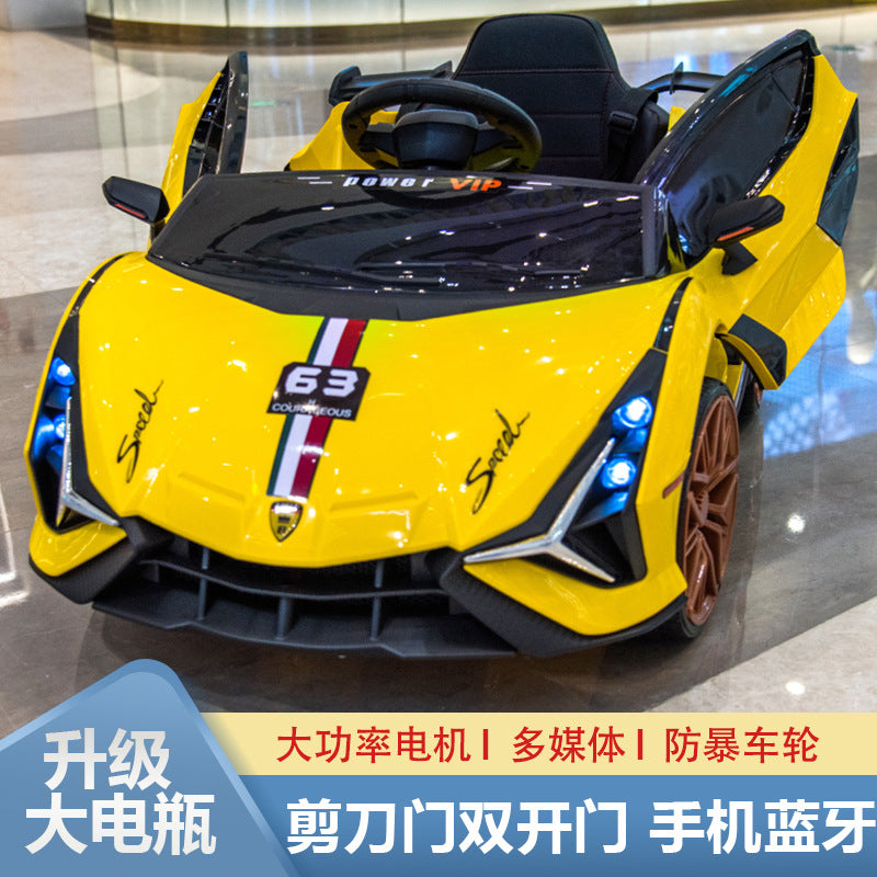 New supercar children's electric car four-wheel car double drive baby remote control car double electric sports car