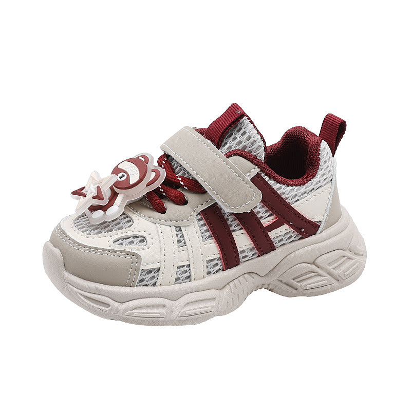 new mesh kids' sneakers - cartoon design for baby boys, children's athletic shoes, spring girls' kindergarten running shoes