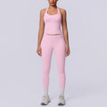 Halter sports beautiful back high waist hip lifting tight sports seamless yoga clothes quick drying breathable running fitness suit for women