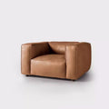 Wabi-sabi style nordic cream light luxury retro style brown straight row living room modern simple french technology cloth leather sofa