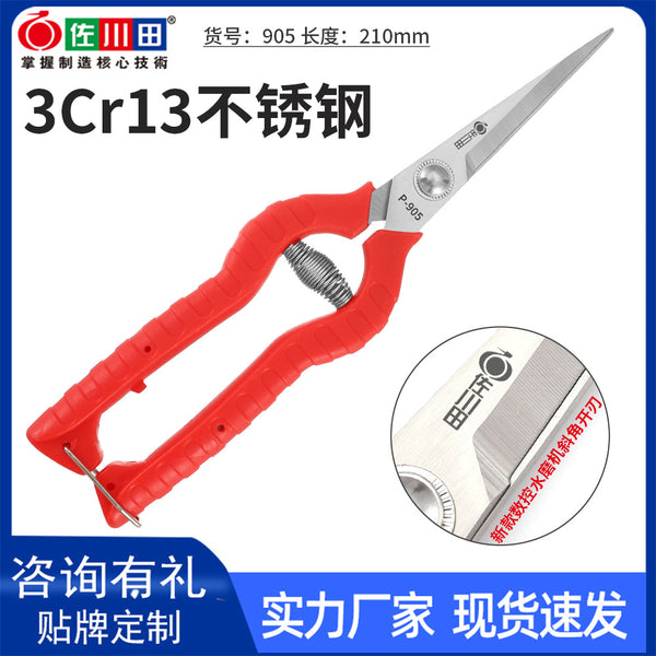 Taiwan Sachuantian 905 fruit picking scissors fruit picking steel core thin fruit scissors grape scissors stainless pepper scissors