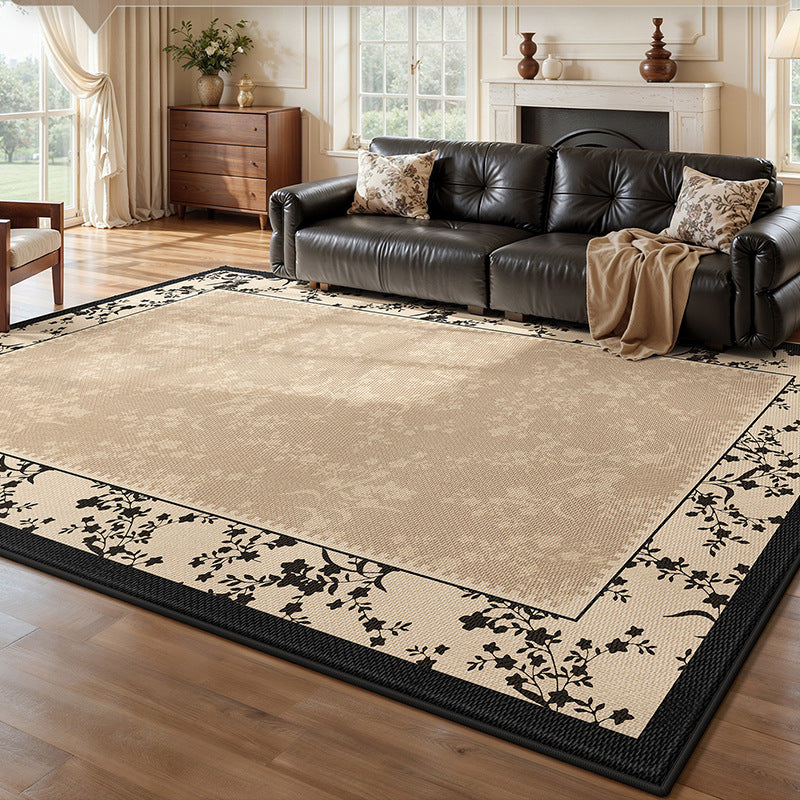 Carpet living room french retro medieval style ice silk mat carpet no-wash and wipeable sofa coffee table floor mat