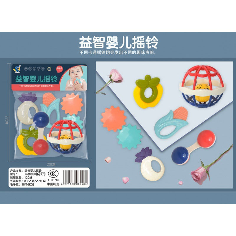 Cross-border South East Asia small rattle set infant early education enlightenment baby toothpaste rattle boys and girls educational toys