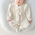 New spring baby clothes: korean style princess romper for baby girls - stylish and chic long-sleeved bodysuit for full month celebration and 100-day celebration