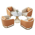 Hotel lobby sofa chair rest area reception booth sales office reception negotiation table and chair combination solid wood frame