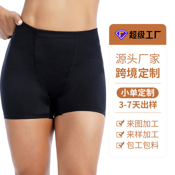 Customized  mid-waist yoga pants, women's high-waist shorts, belly pants, safety bottoming, hip-lifting belly pants, women's fitness