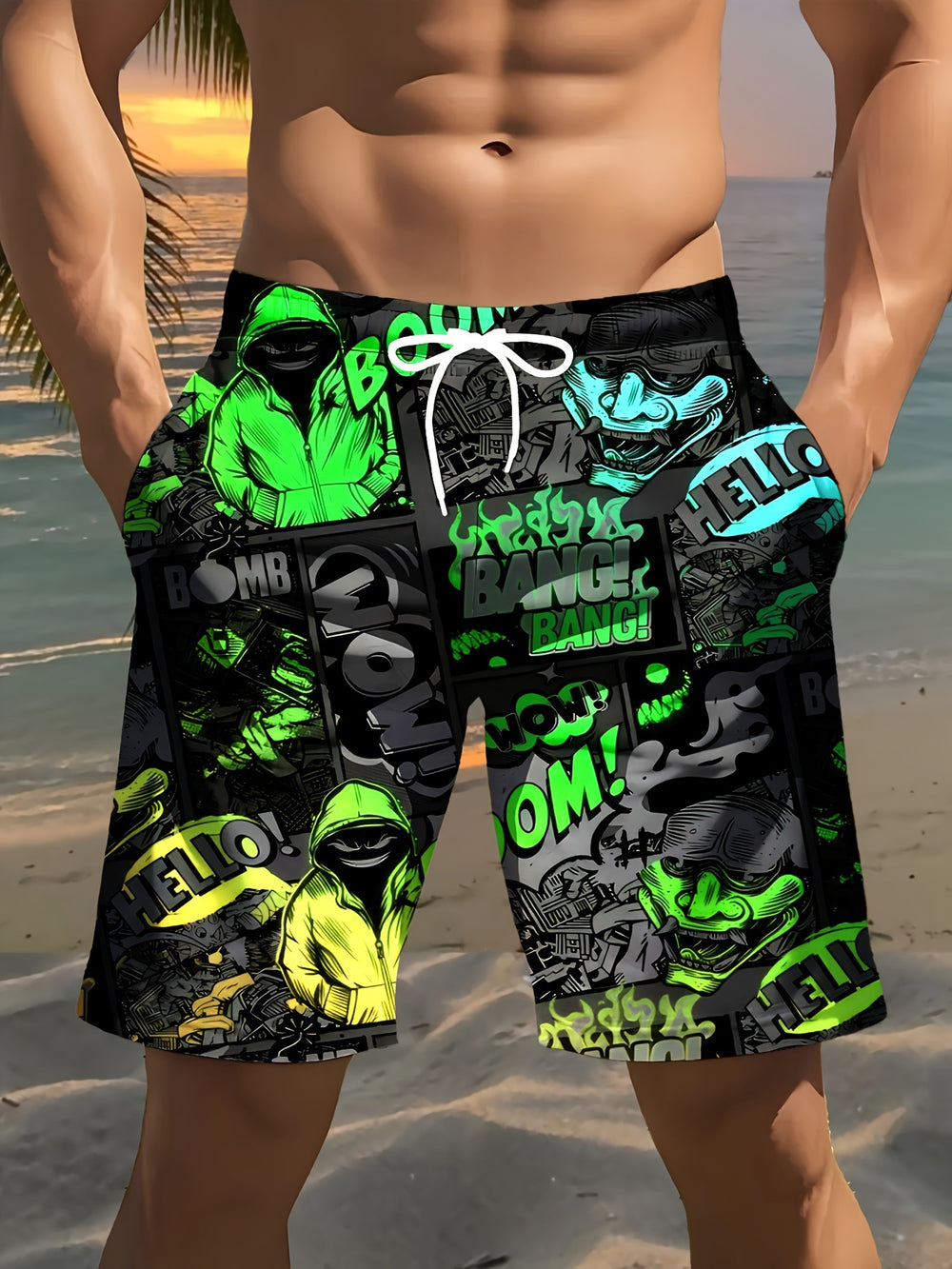 trending men's swim trunks, quick-dry swim shorts, casual athletic beach shorts, new european and american styles