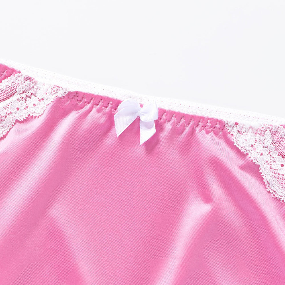 European and american hot-selling satin sexy lace plus size panties women's bow french comfort  women's underwear